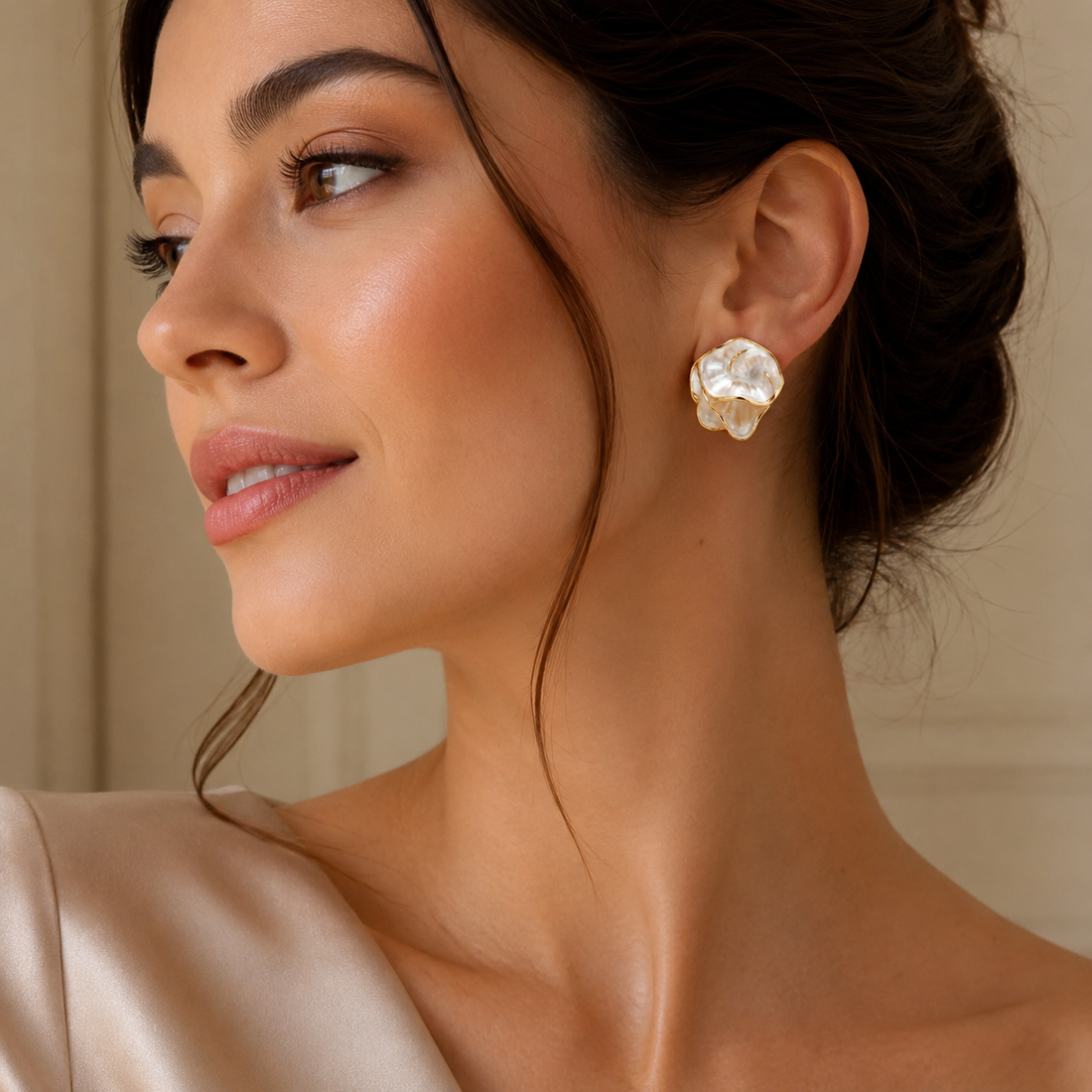 White Flower Earrings