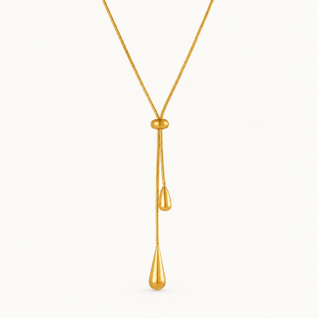 Adjustable Necklace with Teardrop Pendant