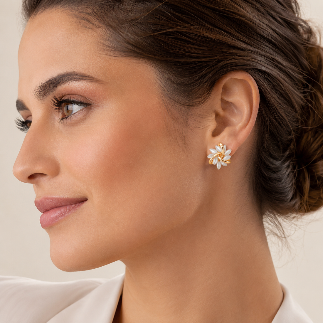 White Flower Earrings