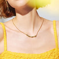 Moda europeia e americana simples aço inoxidável cor dourada corrente de clavícula para moda feminina colares curtos joias