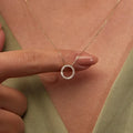 Moda tendência elegante jóias simples círculo de cristal pingente colar cor dourada unquie feminino colar festa presente atacado